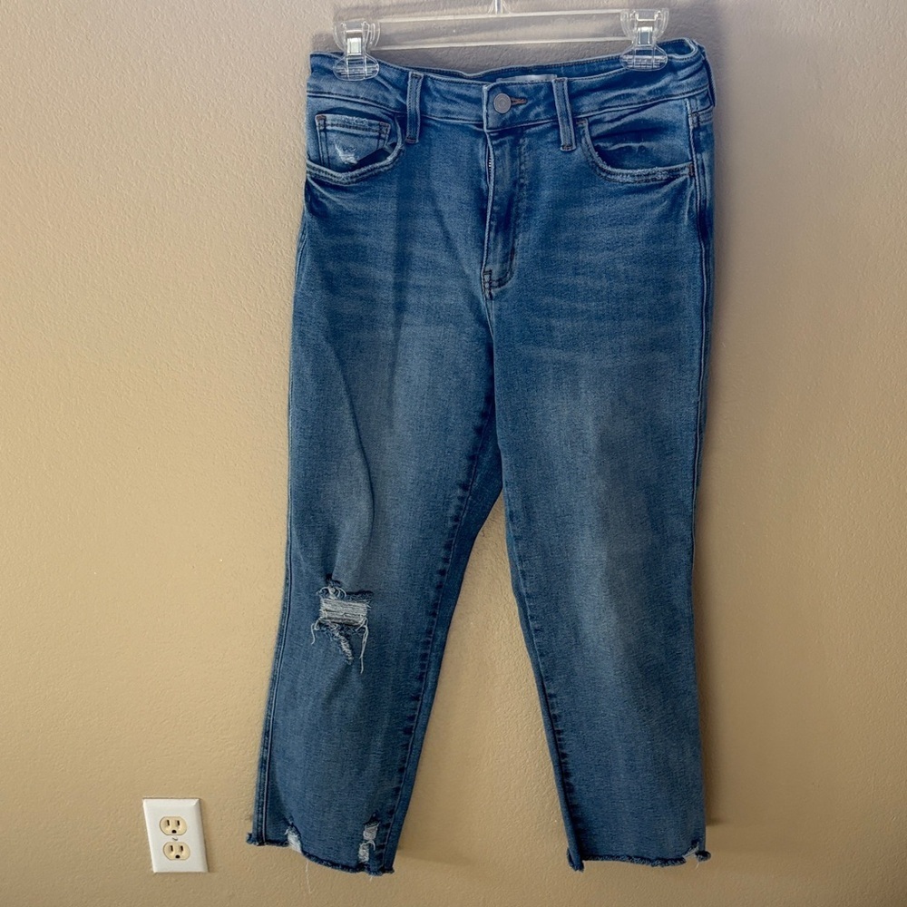 Lovervet by Vervet Classic Blue Distressed Cropped Jeans-Size 29